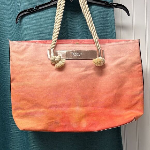 Victoria's Secret Handbags - Victoria's Secret Coral and Peach Tote Bag